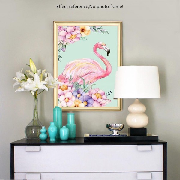 Animals Birds Flowers Pink Unicorn & Flamingo Diamond Painting Square