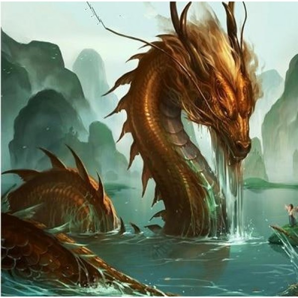 Animals Dragons Paintings Diamond Art Cartoon Girl