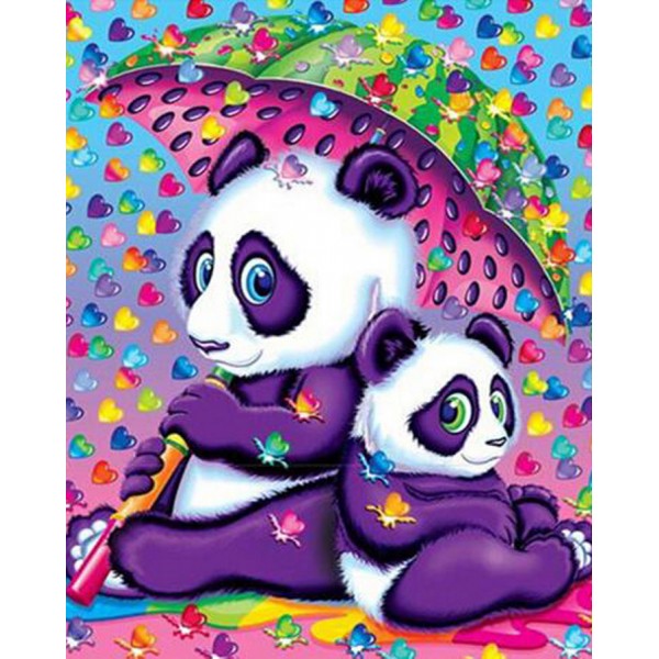 Animal Two Pandas Leaning On Each Other Diamond Art