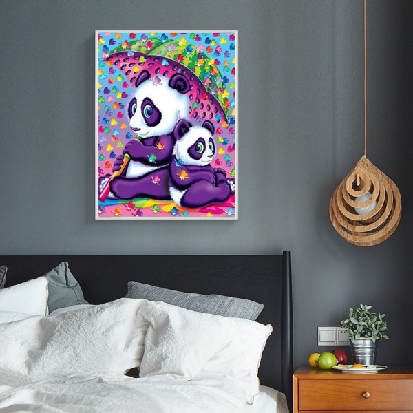 Animal Two Pandas Leaning On Each Other Diamond Art