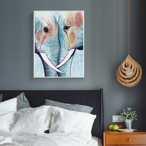Animal Two Dear Elephants Diamond Art