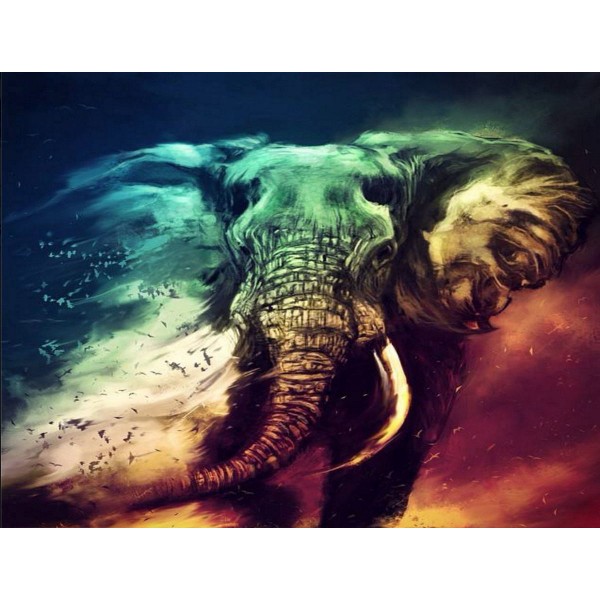 Animal The Dying Elephant Diamond Art
