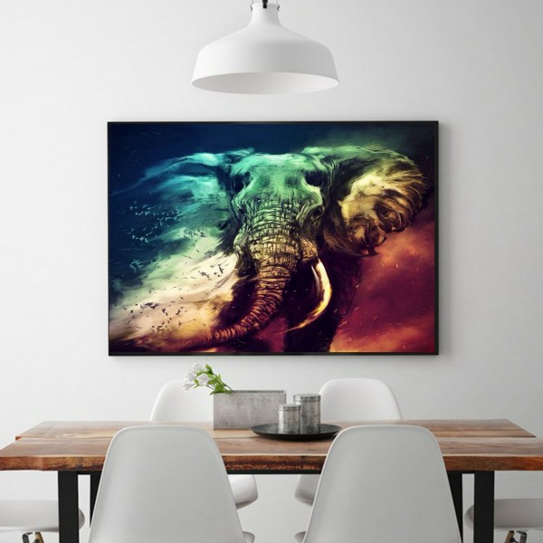 Animal The Dying Elephant Diamond Art
