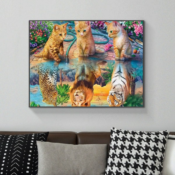 Animal Three Cats That Keep Fantasizing Diamond Art