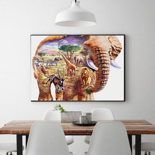 Animal The Animal World Inside An Elephant Diamond Art