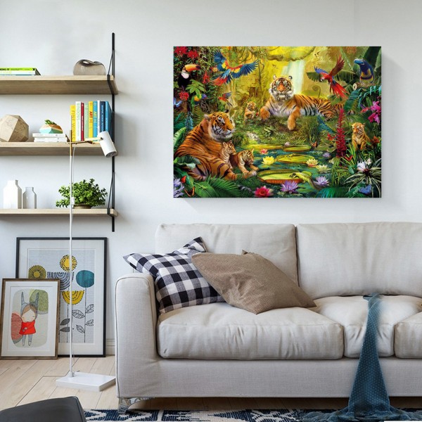 Animal The Cozy Tiger Family Diamond Art