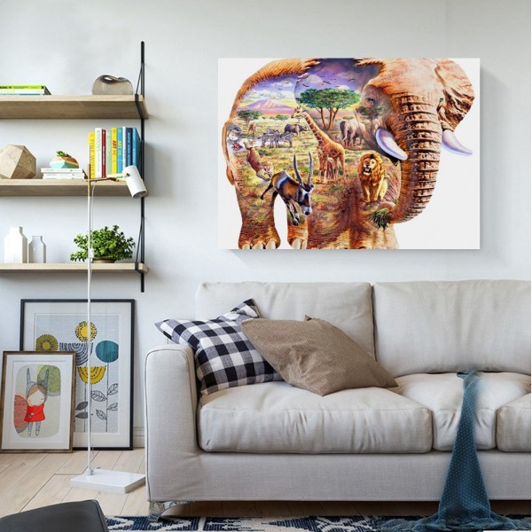 Animal The Animal World Inside An Elephant Diamond Art