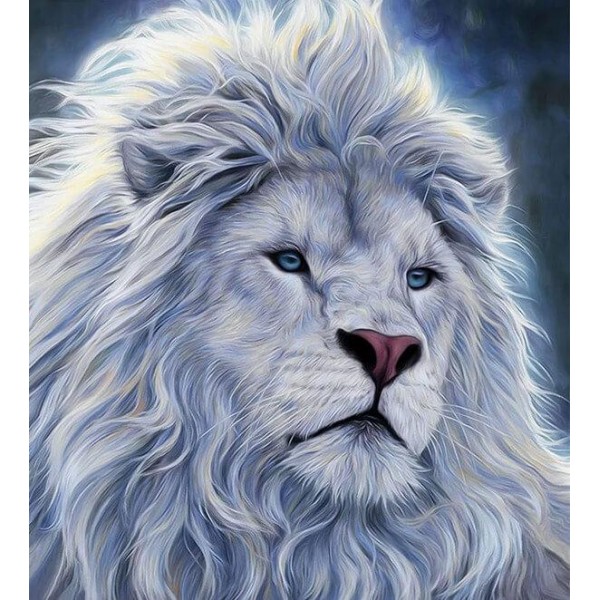 Animals Wondrous White Lion – Diamond Painting