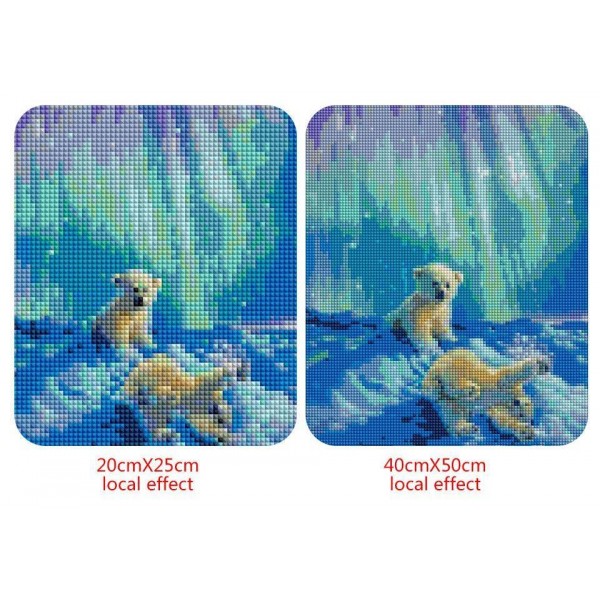 Animals Winter Love Able White Bears Diamond Art Kit Square Diamonds