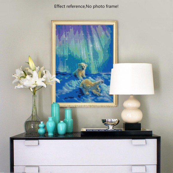 Animals Winter Love Able White Bears Diamond Art Kit Square Diamonds