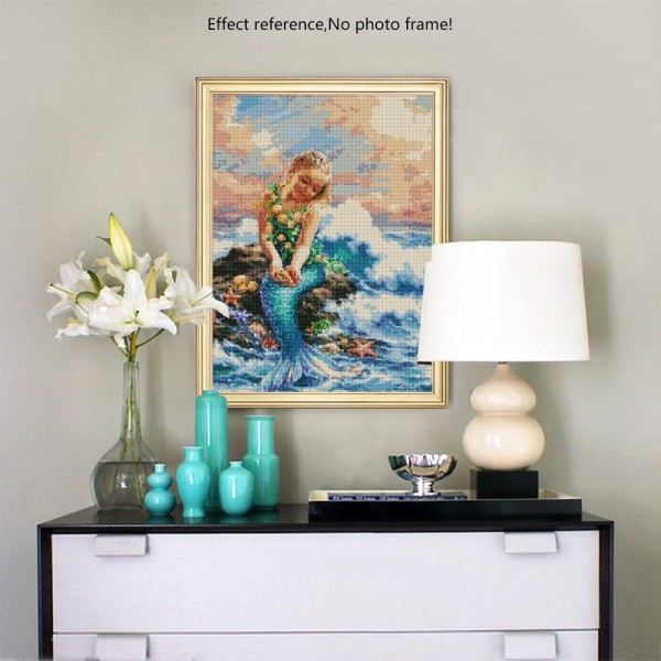 Animals Sea & Rivers Flowers Square Girl Adorable Little Mermaid Painting Kit