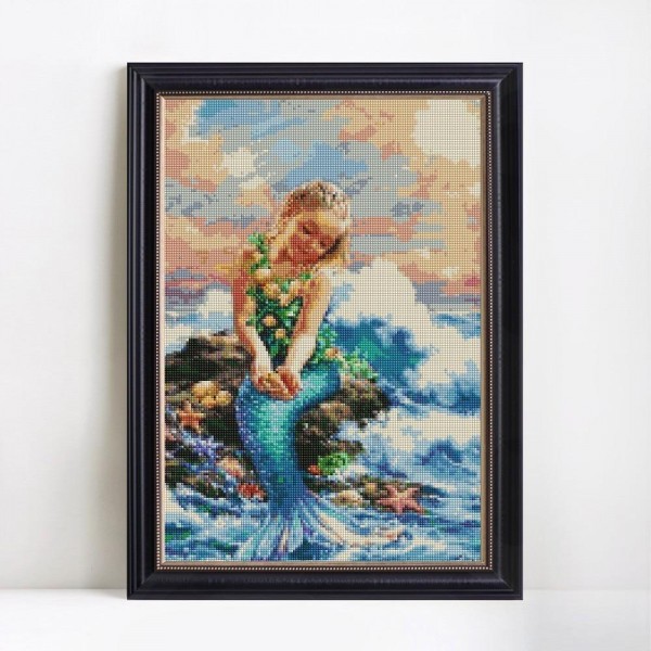 Animals Sea & Rivers Flowers Square Girl Adorable Little Mermaid Painting Kit