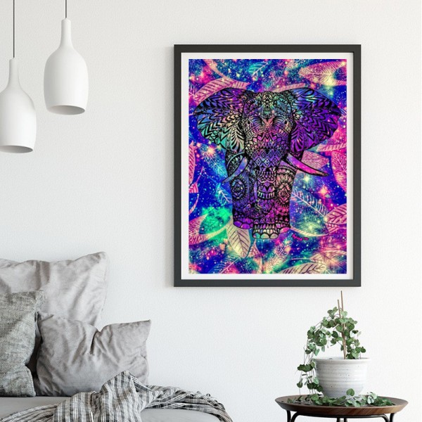 Animal Gorgeous Colorful Elephant Diamond Art