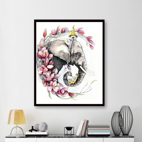 Animal Girl And Elephant Diamond Art