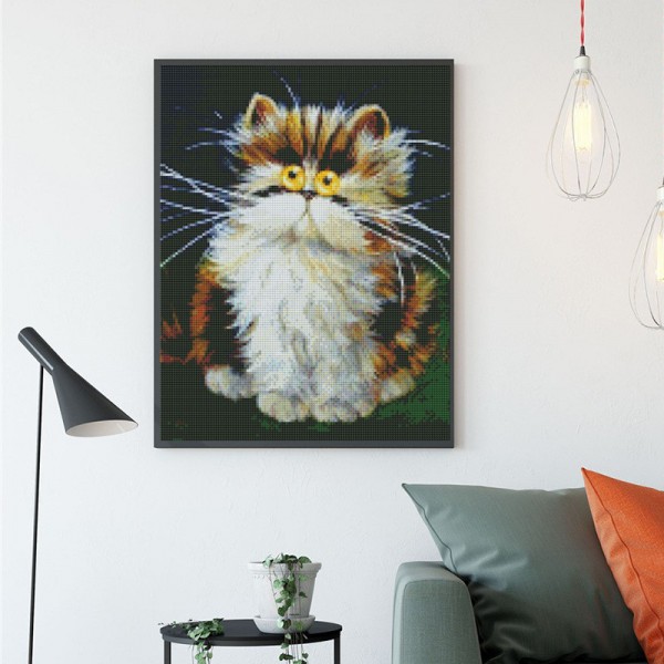 Animal Frightened Big Orange Cat Diamond Art
