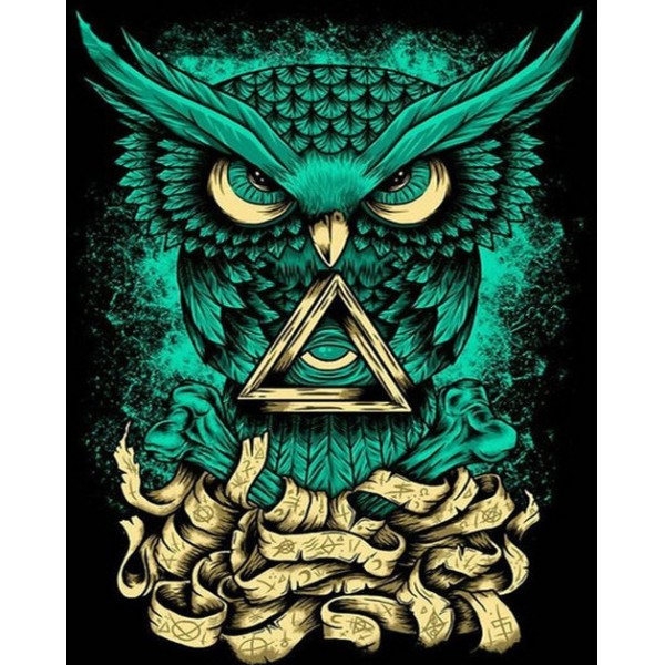 Animal Fierce Blue Owl Diamond Art