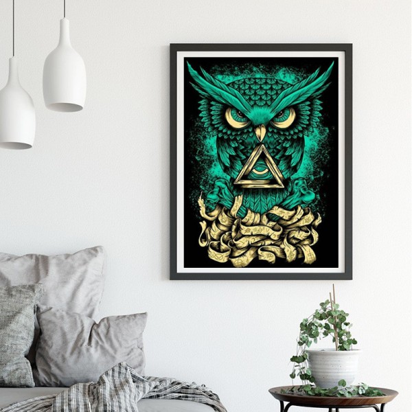 Animal Fierce Blue Owl Diamond Art