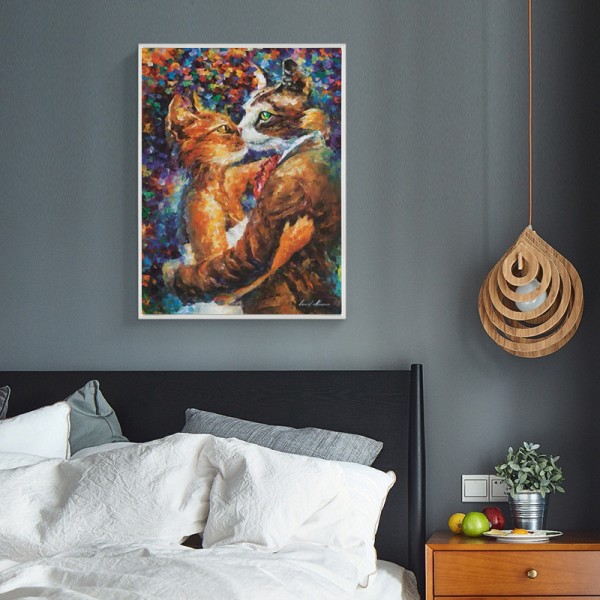 Animal Embracing Orange Cat Diamond Art
