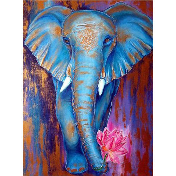 Animal Mottled Blue Elephant Diamond Art