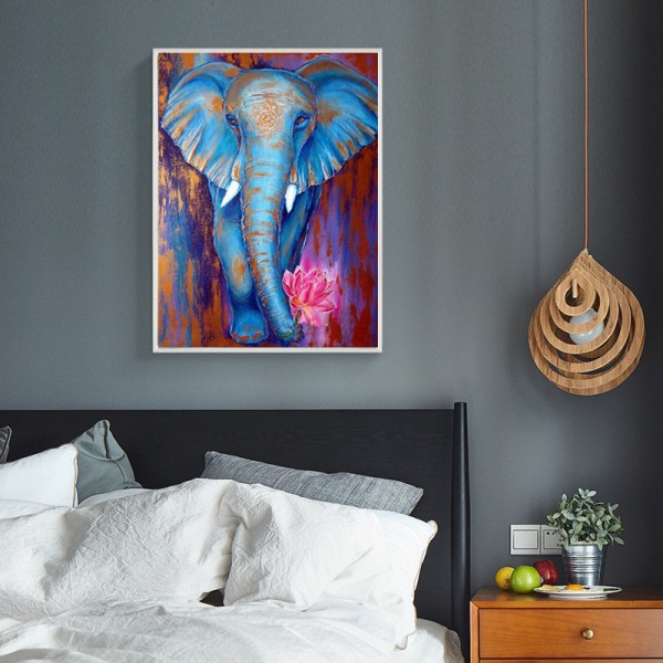 Animal Mottled Blue Elephant Diamond Art