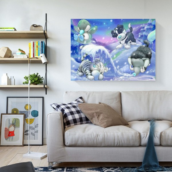 Animal Little Animals In The Snow Diamond Art