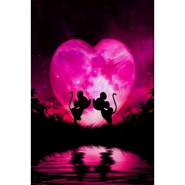 Variety Two Mice Full Of Love Diamond Art