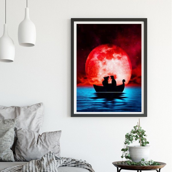Variety The Boat Of Love In The Moonlight Diamond Art