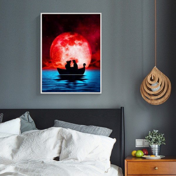 Variety The Boat Of Love In The Moonlight Diamond Art