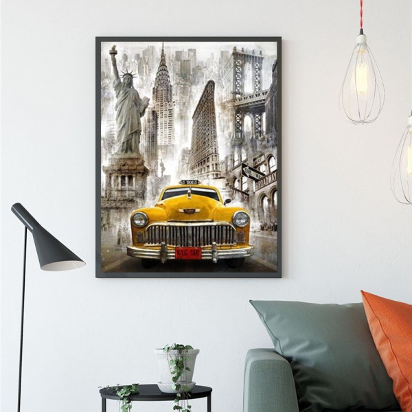 Variety Taxi Under The Statue Of Liberty Diamond Art