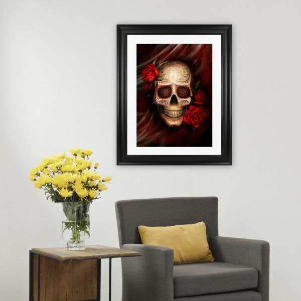 Variety Rose Flower Skull Diamond Art