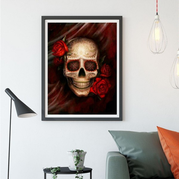 Variety Rose Flower Skull Diamond Art