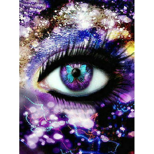 Variety Purple Butterfly Eyeball Diamond Art