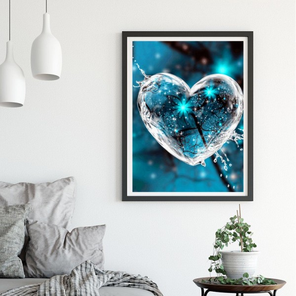 Variety Ice Heart Blue Flower Diamond Art
