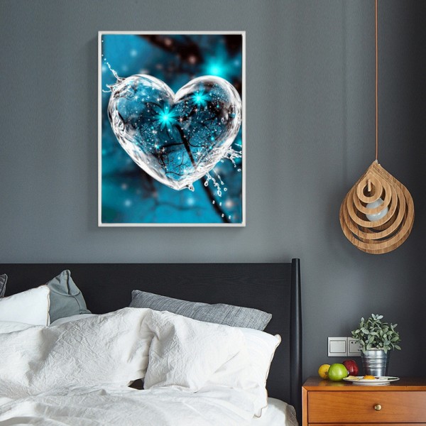 Variety Ice Heart Blue Flower Diamond Art