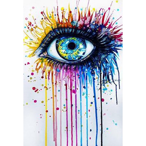 Variety Colorful Eyes With Tears Diamond Art