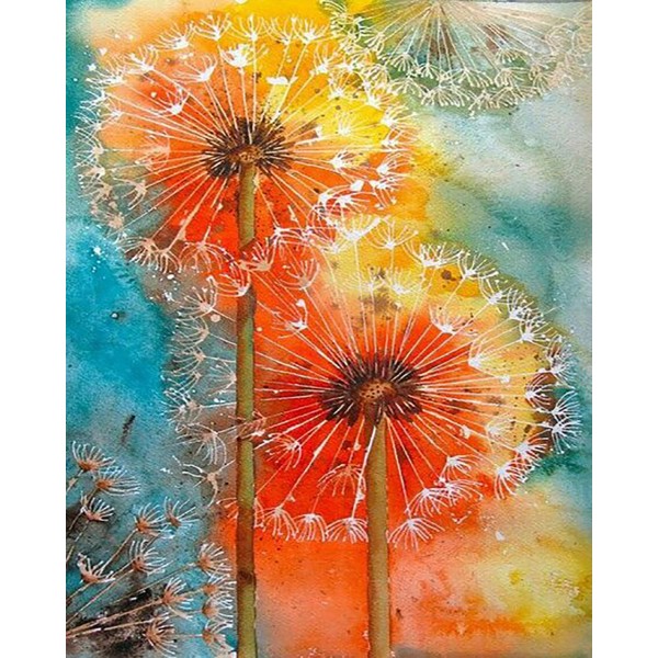 Variety Blooming Colorful Dandelion Diamond Art