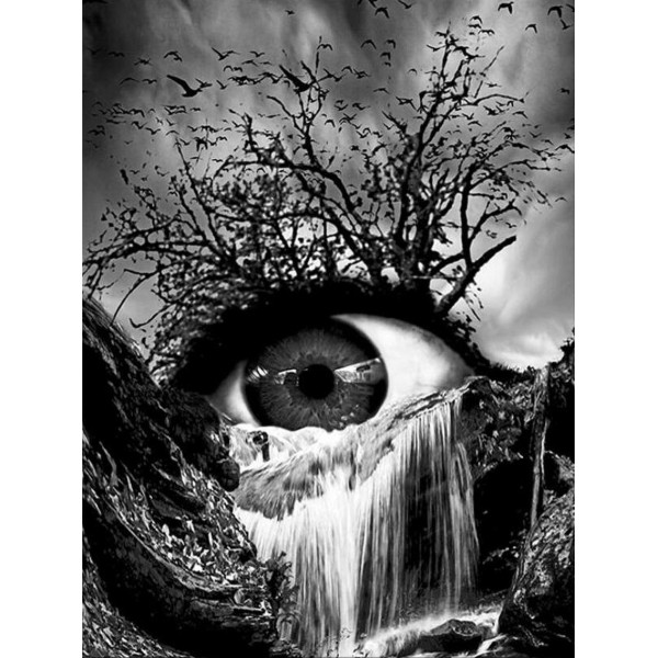 Variety Black And White Tears Waterfall Diamond Art