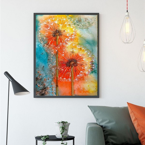 Variety Blooming Colorful Dandelion Diamond Art