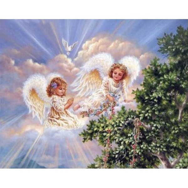 Scenes Two Angel Babies Diamond Art