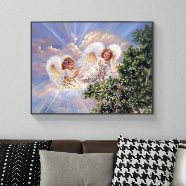 Scenes Two Angel Babies Diamond Art