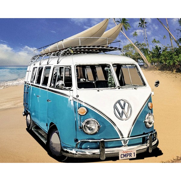 Scenes Surfing Blue Bus Diamond Art