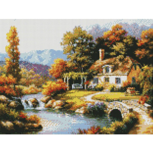 Scenes Small Village In Autumn Diamond Art