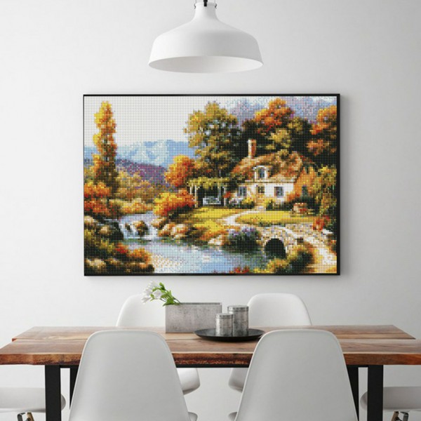 Scenes Small Village In Autumn Diamond Art