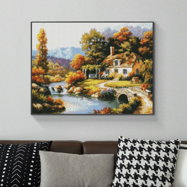 Scenes Small Village In Autumn Diamond Art