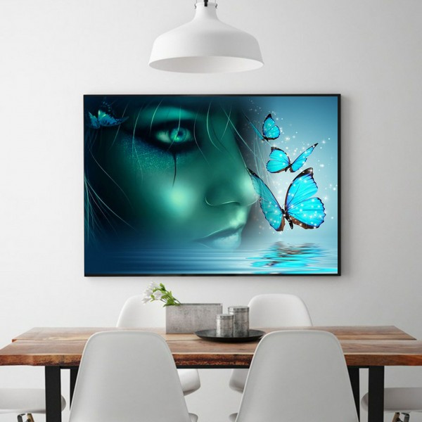 Scenes Reflection Of The Blue Butterfly God Diamond Art