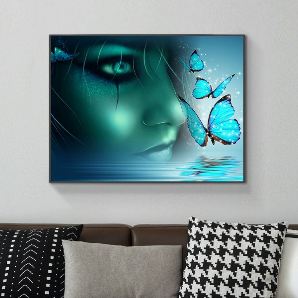 Scenes Reflection Of The Blue Butterfly God Diamond Art