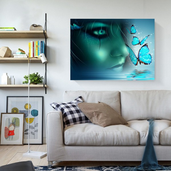 Scenes Reflection Of The Blue Butterfly God Diamond Art