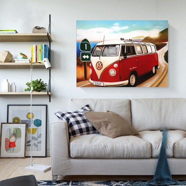 Scenes Red Bus For Pilgrimage Diamond Art