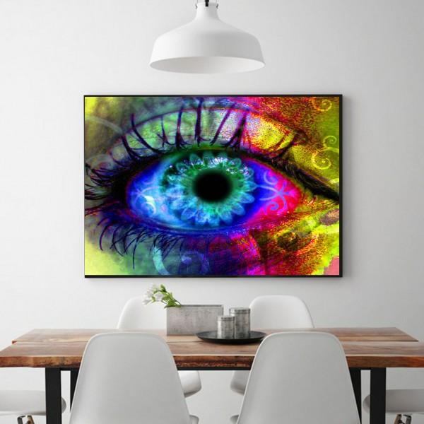 Scenes Psychedelic Multicolored Eyes Diamond Art