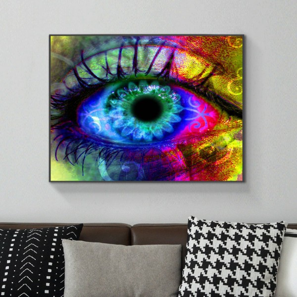 Scenes Psychedelic Multicolored Eyes Diamond Art
